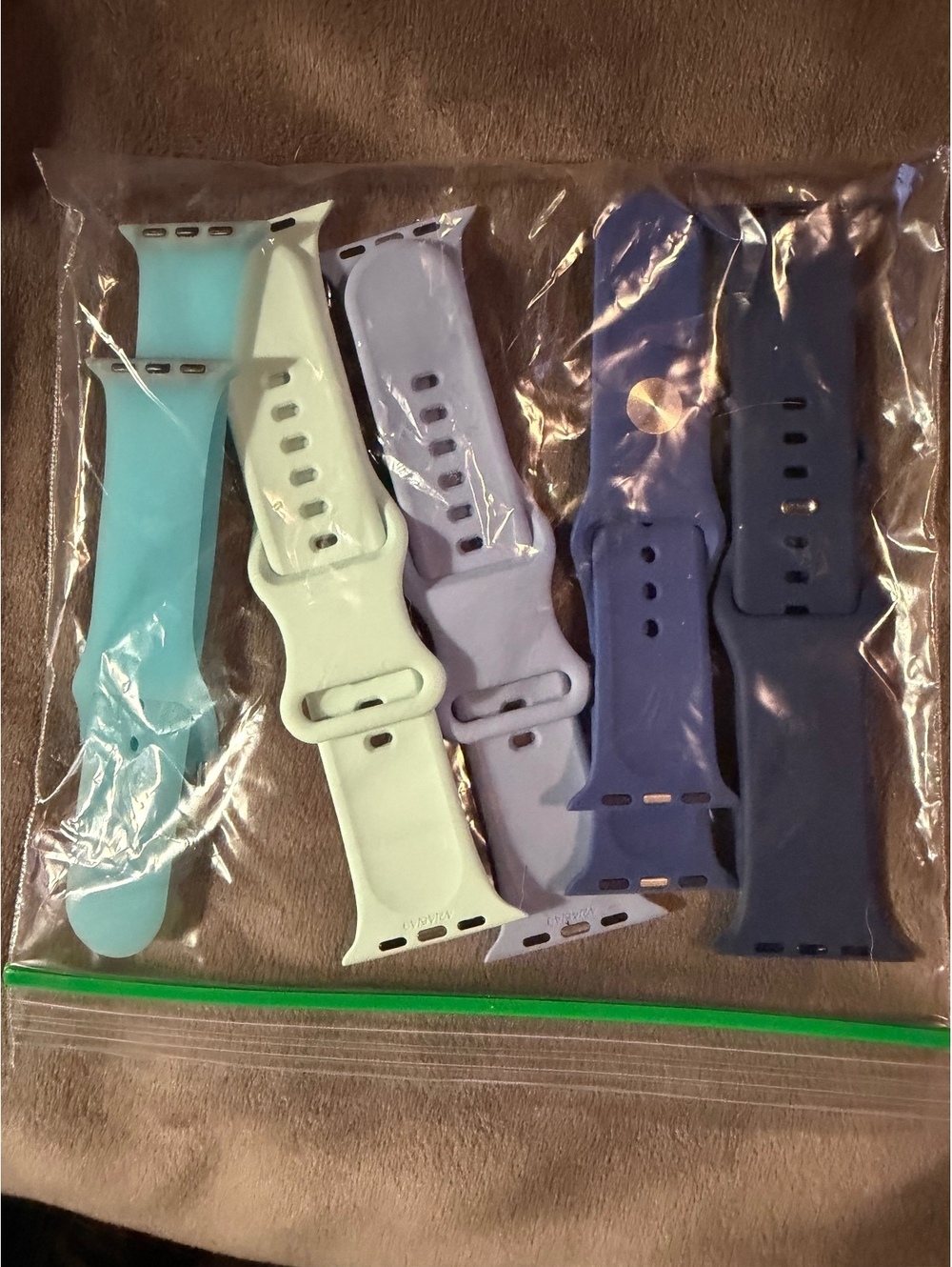 Set of 5Silicone Apple Watch Bands in Pastel Colors - Light